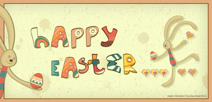 Easter retro design by Diana Roald 03-16