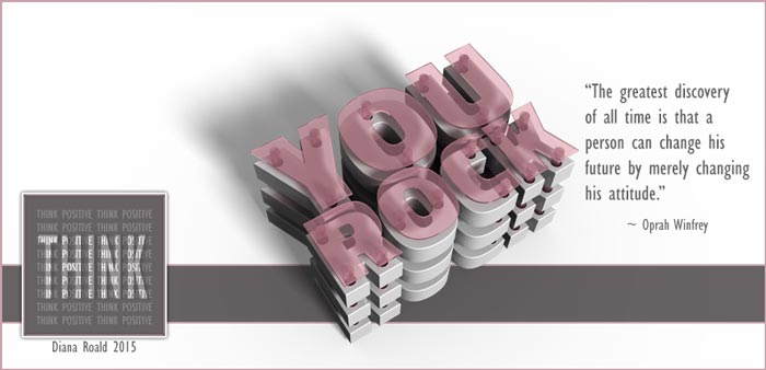 textuts.com 3d layered text YOU ROCK made by Diana Roald jan2015